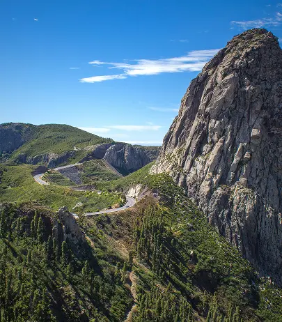The forests and mountain landscapes of La Gomera on a guided day trip from Tenerife.
