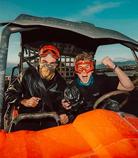 Couple Enjoying Teide Sunset Buggy Tour Tenerife